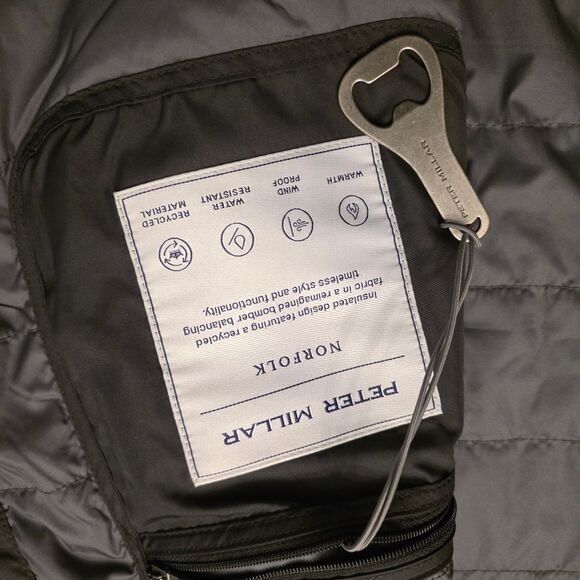 Peter Millar Norfolk Bomber Jacket Black MF24Z03 Men's Size XXL - Picture 5 of 6